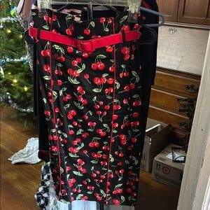 Hell Bunny Black Cherry Pencil Skirt
